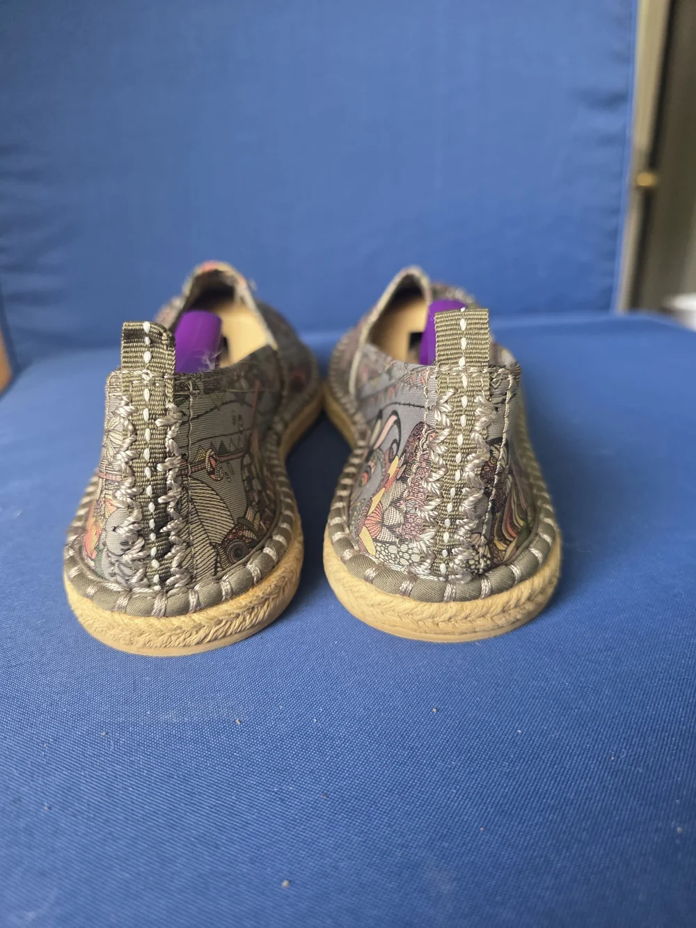 Sakroots Espadrille Slip-On Shoes Multicolor Textile Size 10 Boho Artsy
